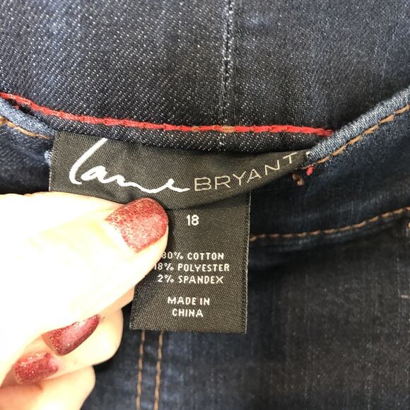 Lane Bryant Women's Dark Wash Pull-On Jeans Stretchy Jeggings Size 18 - Picture 5 of 7